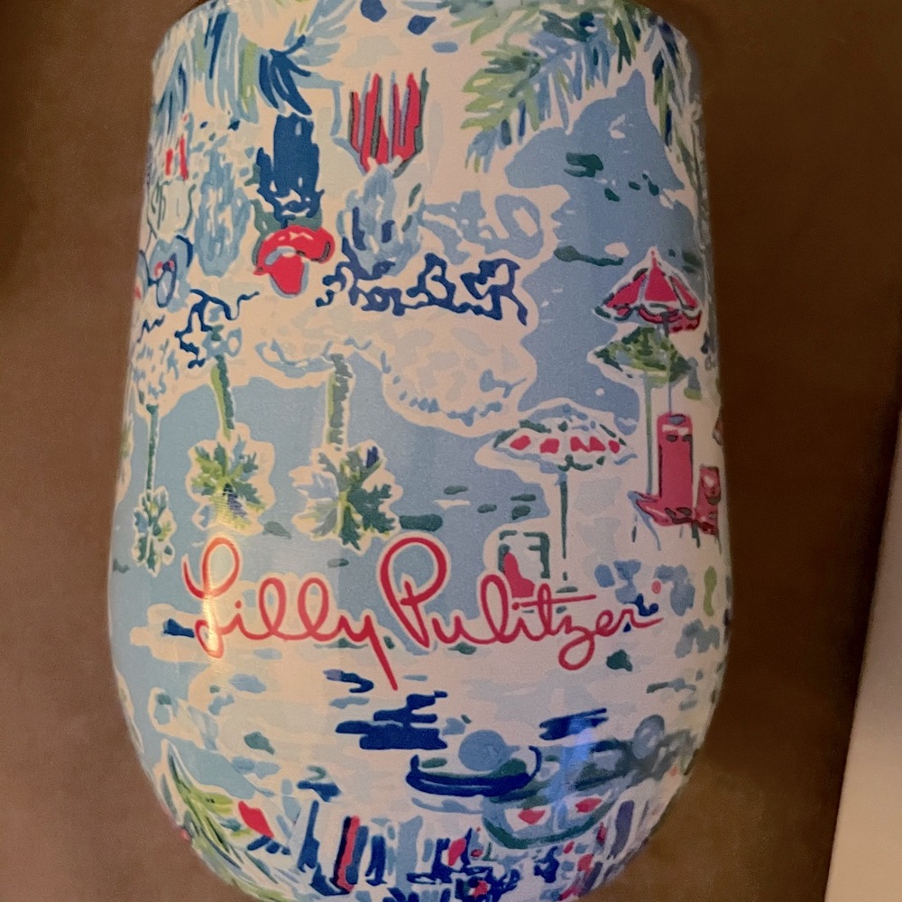 New Lilly Pulitzer stainless wine travel tumbler